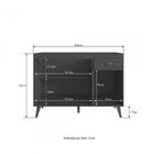 Balcao Gabinete 3 Portas 1 Gaveta Atena Grafite