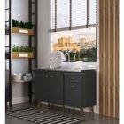 Balcao Gabinete 3 Portas 1 Gaveta Atena Grafite