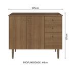 Balcão Gabinete 3 Portas 2 Gavetas Rustic Gourmet Madesa
