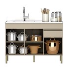 Balcão Gabinete 3 Portas Com Pia 150cm Lina Z06 Vanilla - Mpo