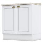 Balcão Gabinete 80cm 2 Portas 100% Mdf Com Tampo Americana Br