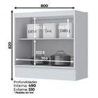Balcão Gabinete 80cm 2 Portas 100% Mdf Com Tampo Americana Br