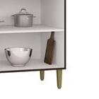 Balcão Gabinete 80cm 2 Portas Chocolate / Off White - Fdecor