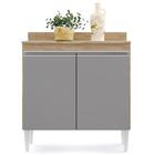 Balcão Gabinete 80cm 2 Portas Hawai Castanho/cinza - Lumil Mó