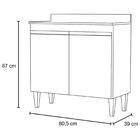 Balcão Gabinete 80cm 2 Portas Hawai Castanho/cinza - Lumil Mó