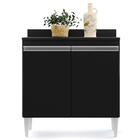 Balcão Gabinete 80cm 2 Portas Hawai Preto - Lumil Móveis