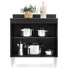 Balcão Gabinete 80cm 2 Portas Hawai Preto - Lumil Móveis