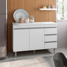 Balcão Gabinete Andréia Com Tampo 120cm 2 Portas E Armário Aé