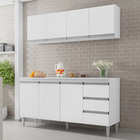 Balcão Gabinete Andréia Com Tampo 150cm 3 Portas E Armário Aé