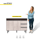 Balcão Gabinete Andréia De Pia 100cm Sem Tampo 2 Portas Casta