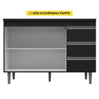 Balcão Gabinete Andréia De Pia 100cm Sem Tampo 2 Portas Preto