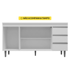 Balcão Gabinete Andréia De Pia 150cm Sem Tampo 3 Portas Branc