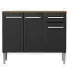 Balcão Gabinete Armário De Cozinha 3 Portas E 1 Gaveta Rustic