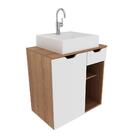 Balcão Gabinete Armário Suspenso 60 Cm Com Cuba 1 Porta 1 Gav