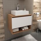 Balcão Gabinete Armário Suspenso 60 Cm Com Cuba 1 Porta 1 Nic