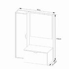 Balcão Gabinete Armário Suspenso 90 Cm Sem Cuba 1 Espelho 2 P