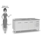 Balcão Gabinete Áustria 160cm Sem Tampo 4 Portas 2 Gavetas Br