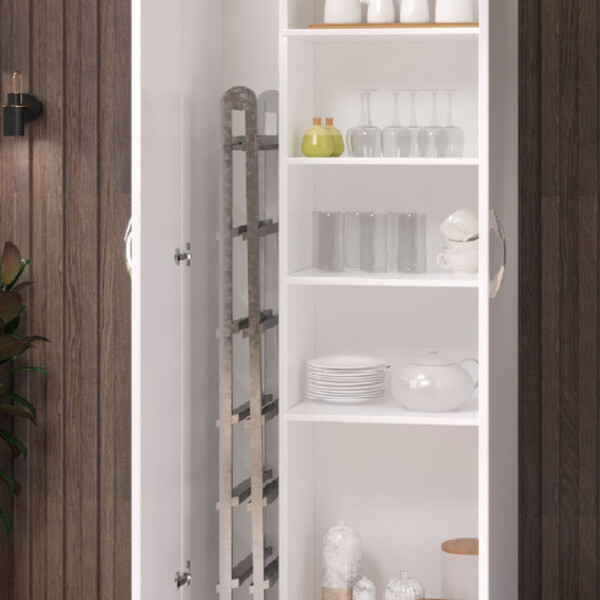 Balcão Gabinete Branco Armário Multiuso Alto C 4 Rodinhas