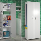 Balcão Gabinete Branco Armário Multiuso C 2 Portas C 4 Rodinh