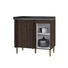 Balcão Gabinete Canto Reto 91cm 1 Portas Chocolate - Fdecor