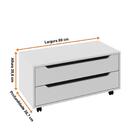 Balcão Gabinete Com 2 Gavetas E Rodízio Bn3643 Branco Tecnomo