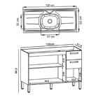 Balcão Gabinete Com Pia 120cm Urban Z06 Freijó - Mpozenato