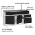 Balcão Gabinete Com Pia 150 Cm 2 Portas 2 Gavetas Branco/pret