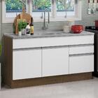 Balcão Gabinete Com Pia 150 Cm 2 Portas 2 Gavetas Rustic/bran