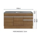 Balcão Gabinete Com Pia 150 Cm 2 Portas 2 Gavetas Rustic Glam