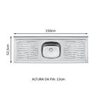 Balcão Gabinete Com Pia 150 Cm 2 Portas 2 Gavetas Rustic Glam