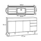 Balcão Gabinete Com Pia 180cm Dallas Branco - Lumil