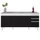 Balcão Gabinete Com Pia 180cm Dallas Branco/preto - Lumil