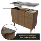Balcão Gabinete Com Pia 3 Portas E 2 Gavetas 105cm Rustic Gou