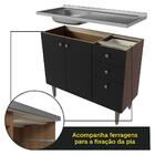 Balcão Gabinete Com Pia 3 Portas E 2 Gavetas 105cm Rustic/pre
