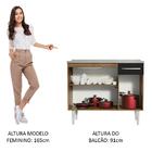 Balcão Gabinete Com Pia Armário De Cozinha 3 Portas E 1 Gavet