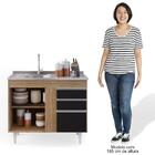 Balcão Gabinete Com Pia Inox 100cm 2 Portas 2 Gavetas Luziani