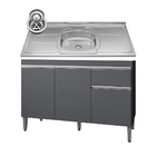 Balcão Gabinete Com Pia Inox 120cm 3 Portas E 1 Gaveta Tatian