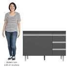 Balcão Gabinete Com Pia Inox 120cm Andréia 2 Portas Cinza – A