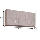 Balcão Gabinete Com Pia Inox 120cm E Armário Áereo Nathan - N