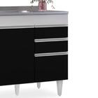Balcão Gabinete Com Pia Inox 120cm Michigan Branco/preto - Lu