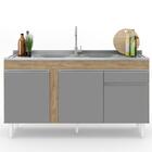 Balcão Gabinete Com Pia Inox 150cm 3 Portas 1 Gaveta Dakota C