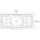 Balcão Gabinete Com Pia Inox 150cm Lisboa - Lumil Móveis - Br