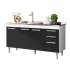 Balcão Gabinete Com Pia Inox 150cm Lisboa - Lumil Móveis - Br