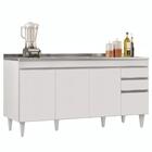 Balcão Gabinete Com Pia Inox 160cm Arkansas Branco Â Lumil