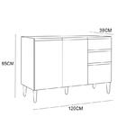 Balcão Gabinete Com Tampo 120cm 3 Portas Branco - Fdecor