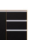 Balcão Gabinete Com Tampo 120cm 3 Portas Damasco / Preto - Fd