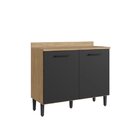 Balcão Gabinete Com Tampo 2 Portas Supreme Gralar Mel/grafite