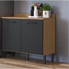 Balcão Gabinete Com Tampo 2 Portas Supreme Gralar Mel/grafite