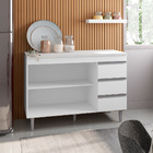 Balcão Gabinete Cozinha Andréia 120cm Com Tampo 2 Portas Bran