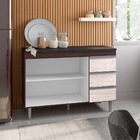 Balcão Gabinete Cozinha Andréia 120cm Com Tampo 2 Portas Cast